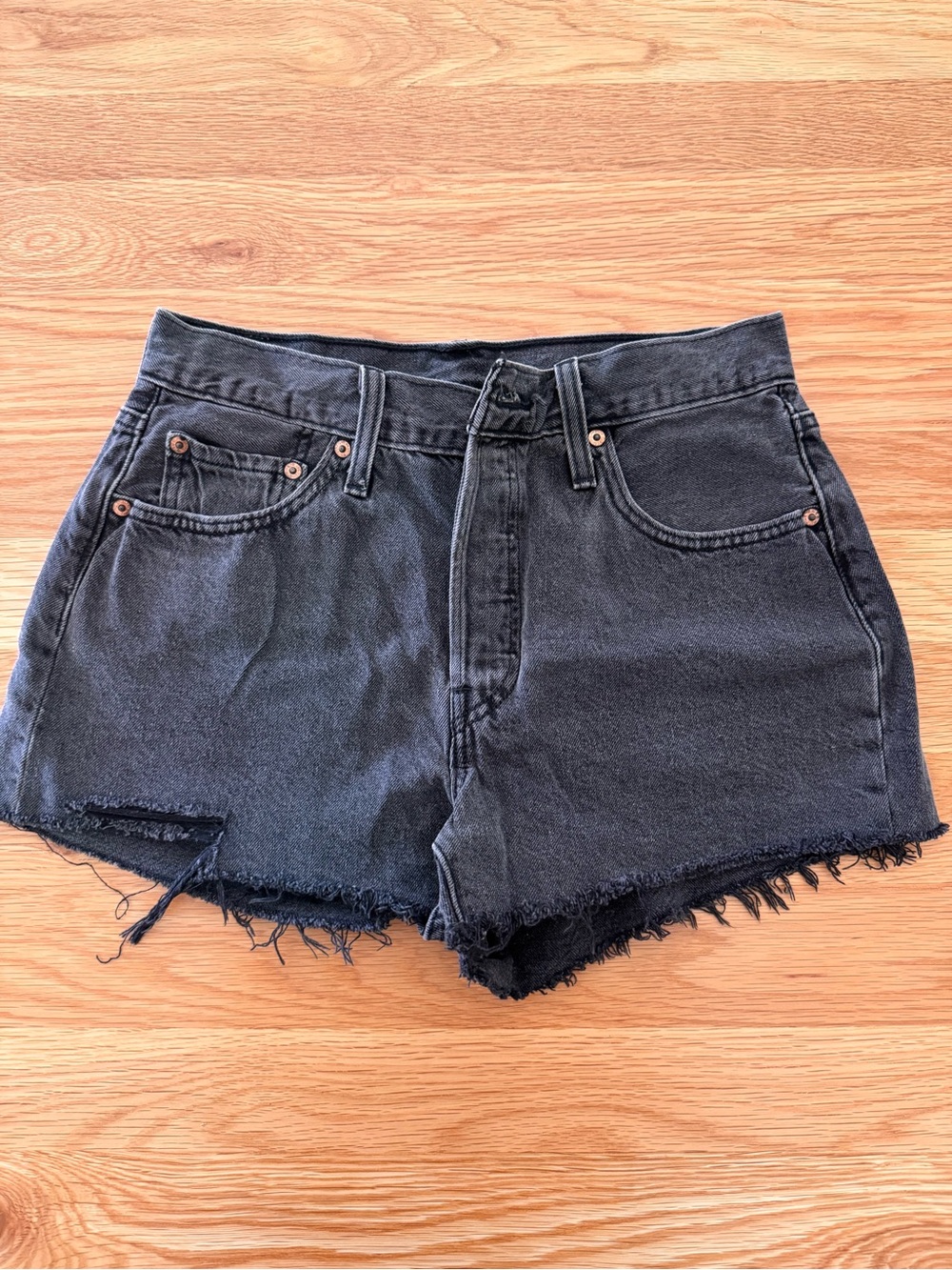 Women's Levi’s 501 High-Waist Black Denim Cutoff Shorts